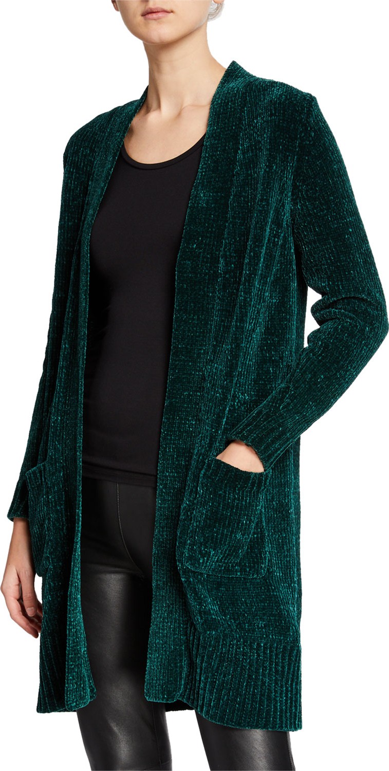 MICHAEL MICHAEL KORS Open-Front Chenille Velvet Coatigan