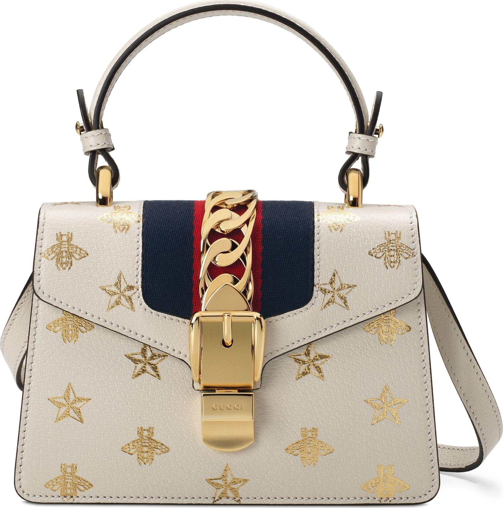 Gucci Small Sylvie Top Handle Leather Shoulder Bag