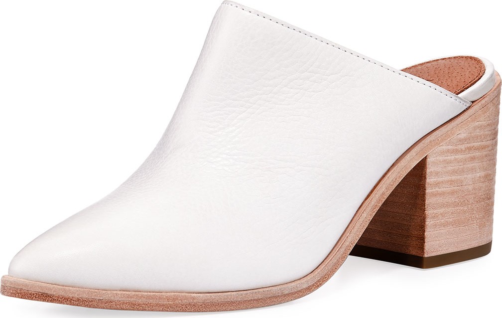 Frye Flynn Leather Block-Heel Mule