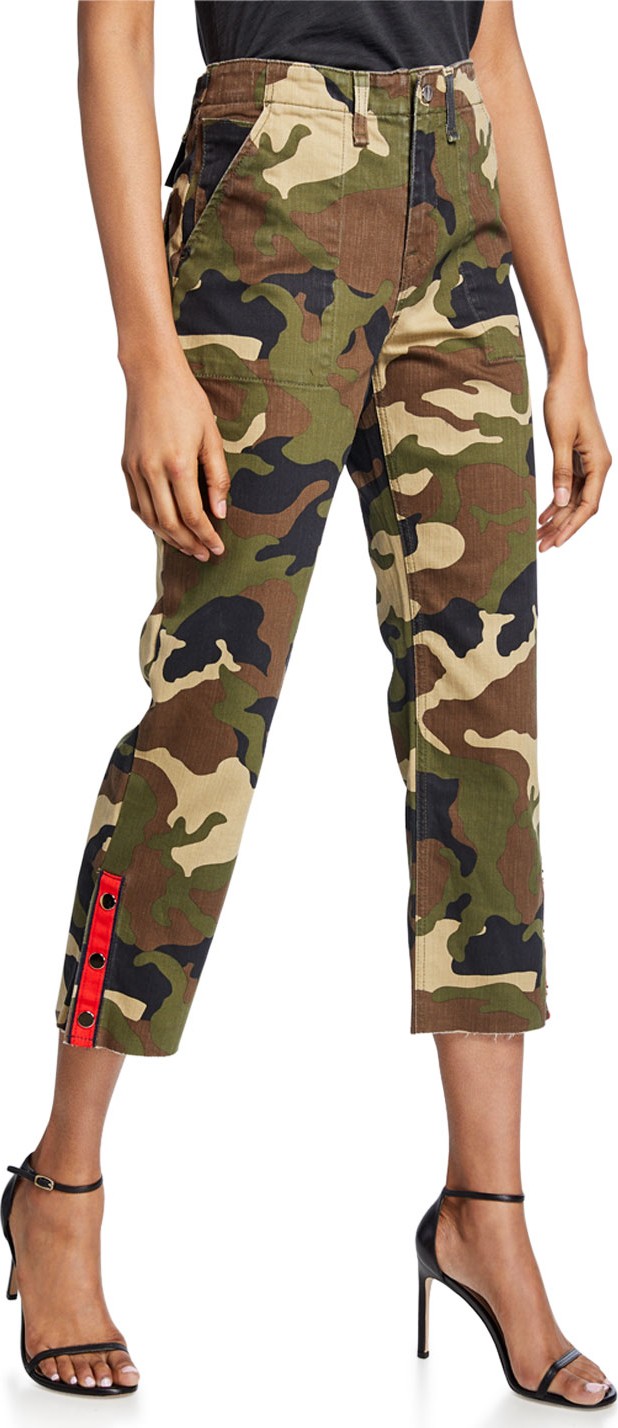 Veronica Beard Gisela Straight-Leg Ankle Pants w/ Side Vents