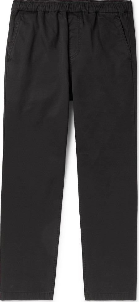 Outerknown Black Tapered Organic Cotton-Twill Drawstring Trousers