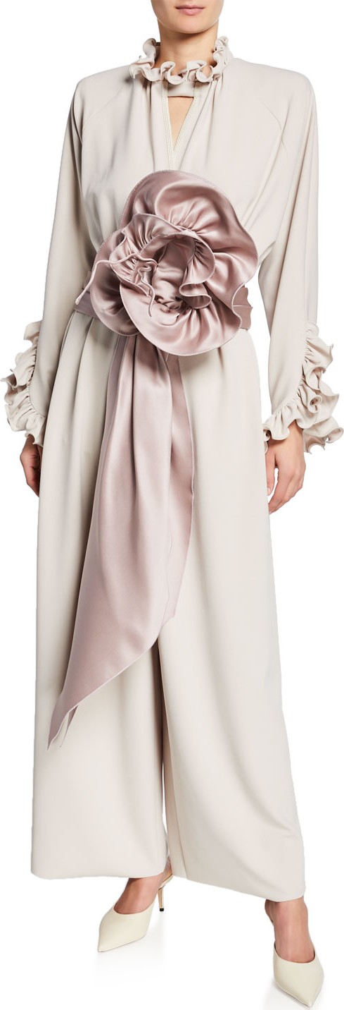 MARC JACOBS Rosette Crepe Jersey Jumpsuit