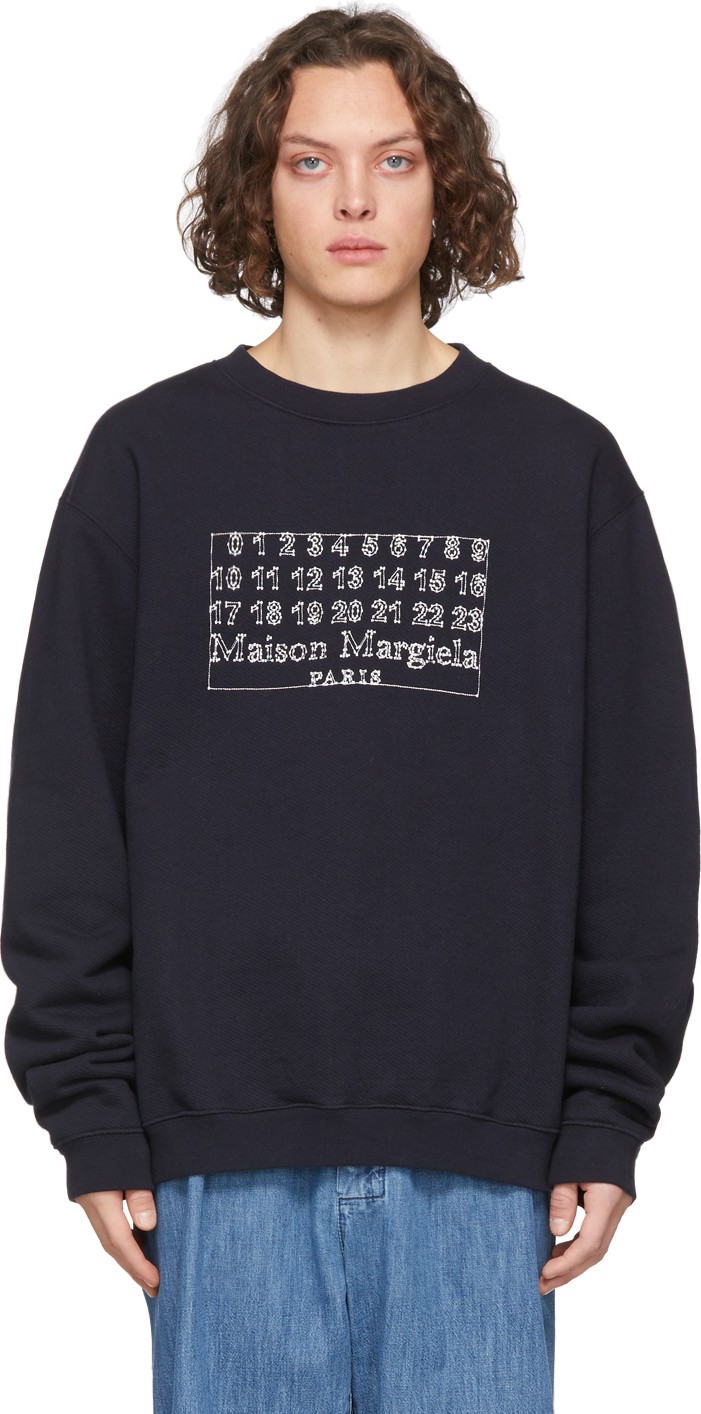 Maison Margiela Navy Diagonal Sweatshirt