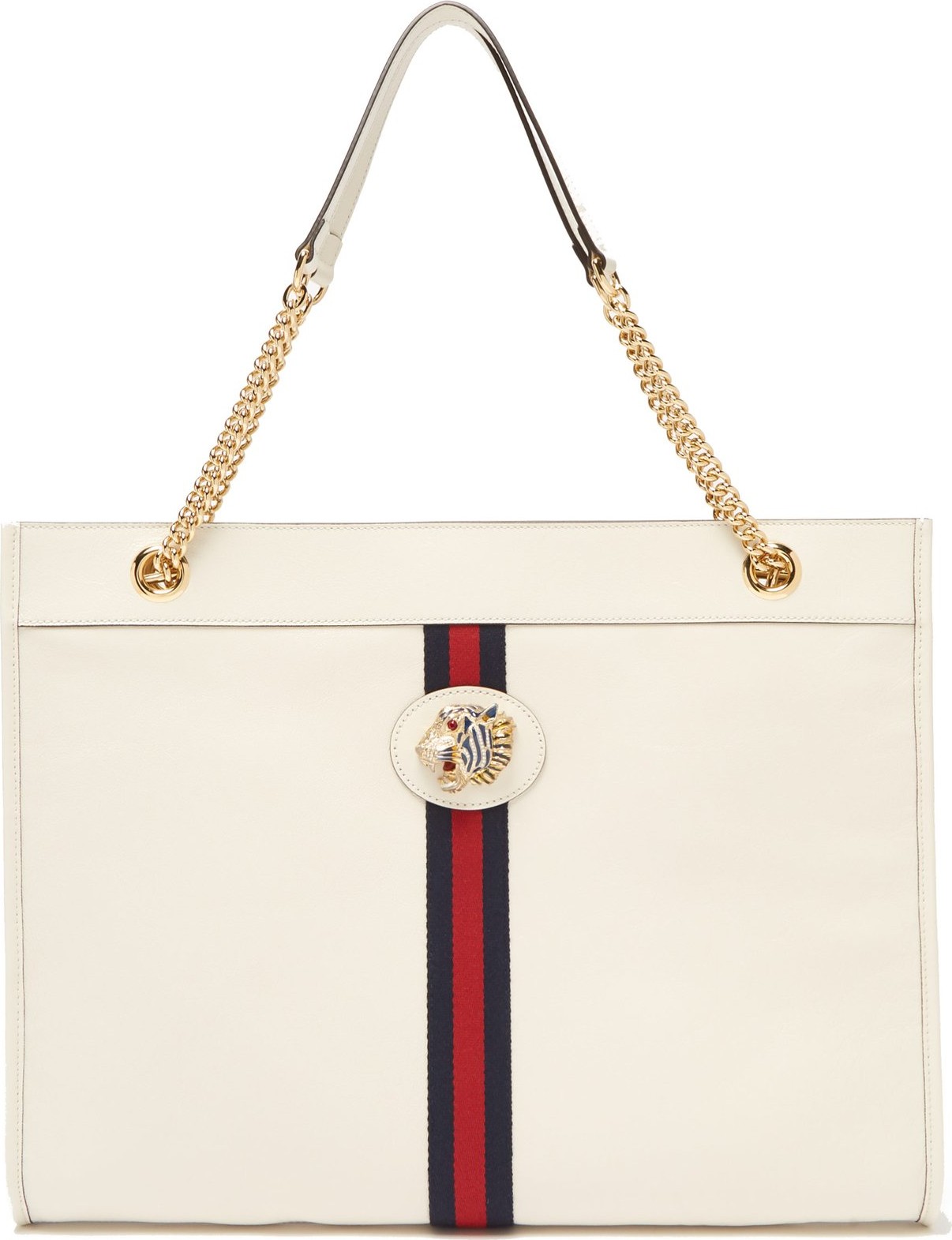 Gucci Rajah Web-striped leather tote bag