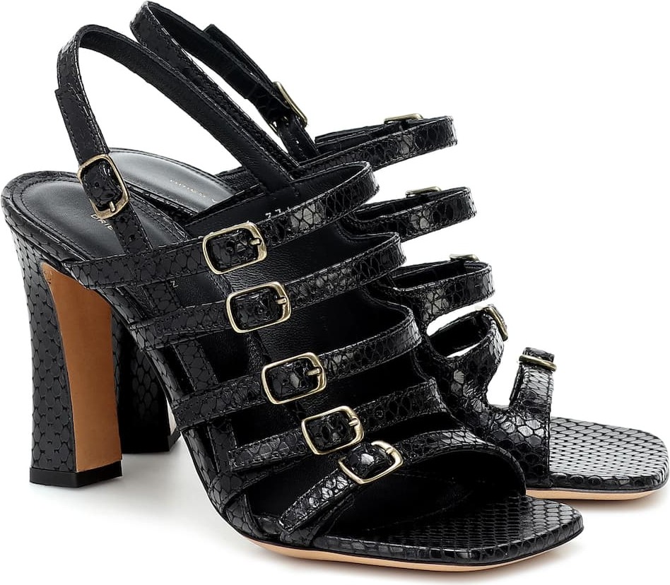 Dries Van Noten Snake-effect leather sandals
