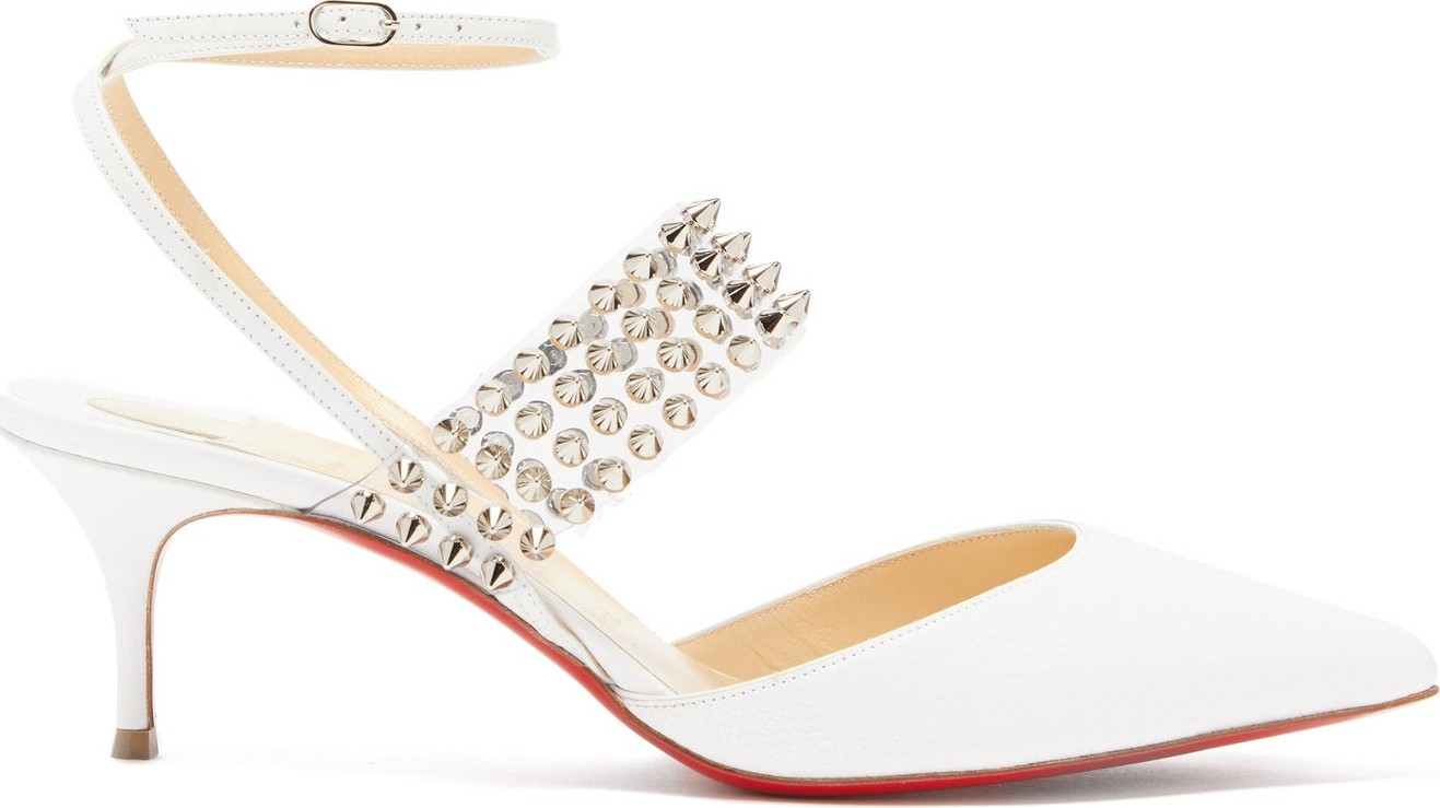 Christian Louboutin Levita 55 studded lizard-effect leather pumps