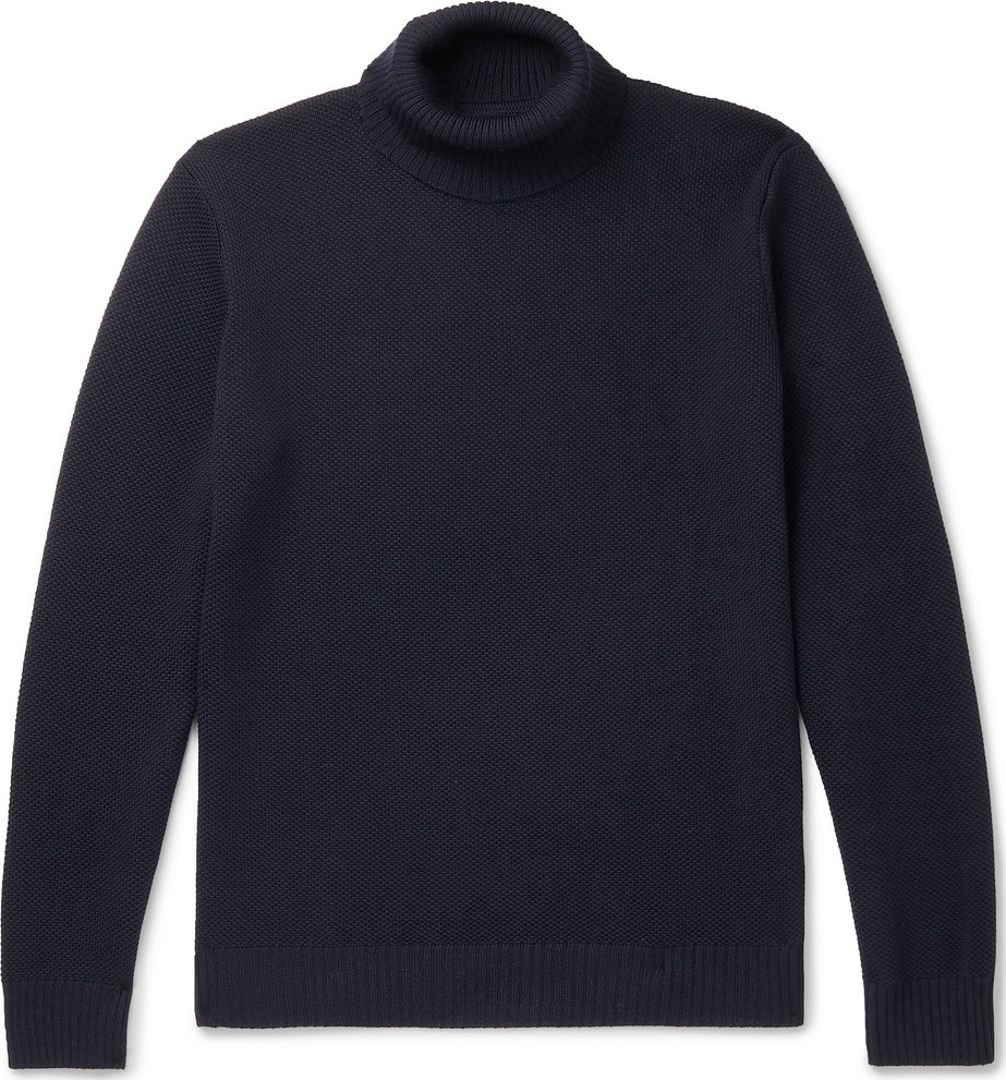 De Bonne Facture Wool-Piqué Rollneck Sweater