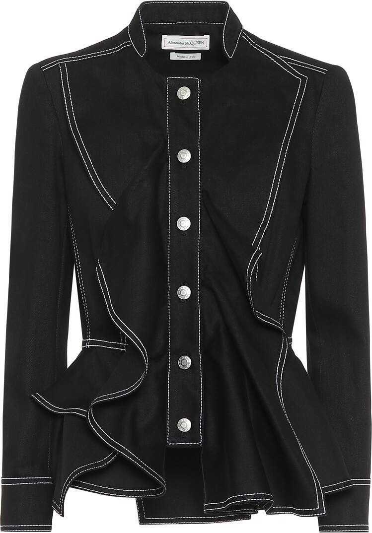 Alexander McQueen Cotton peplum jacket