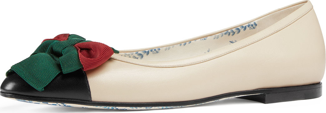Gucci Leather Ballet Flat with Bow