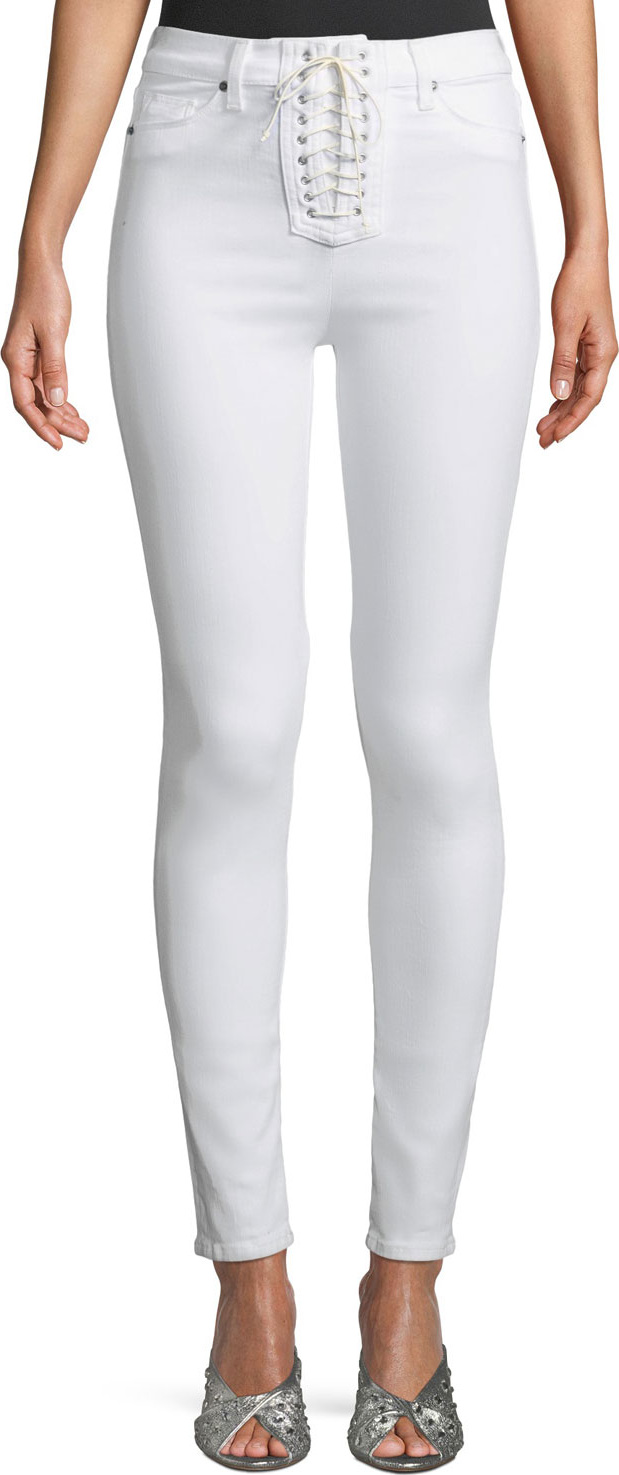 Hudson Bullocks High-Rise Lace-Up Skinny Jeans