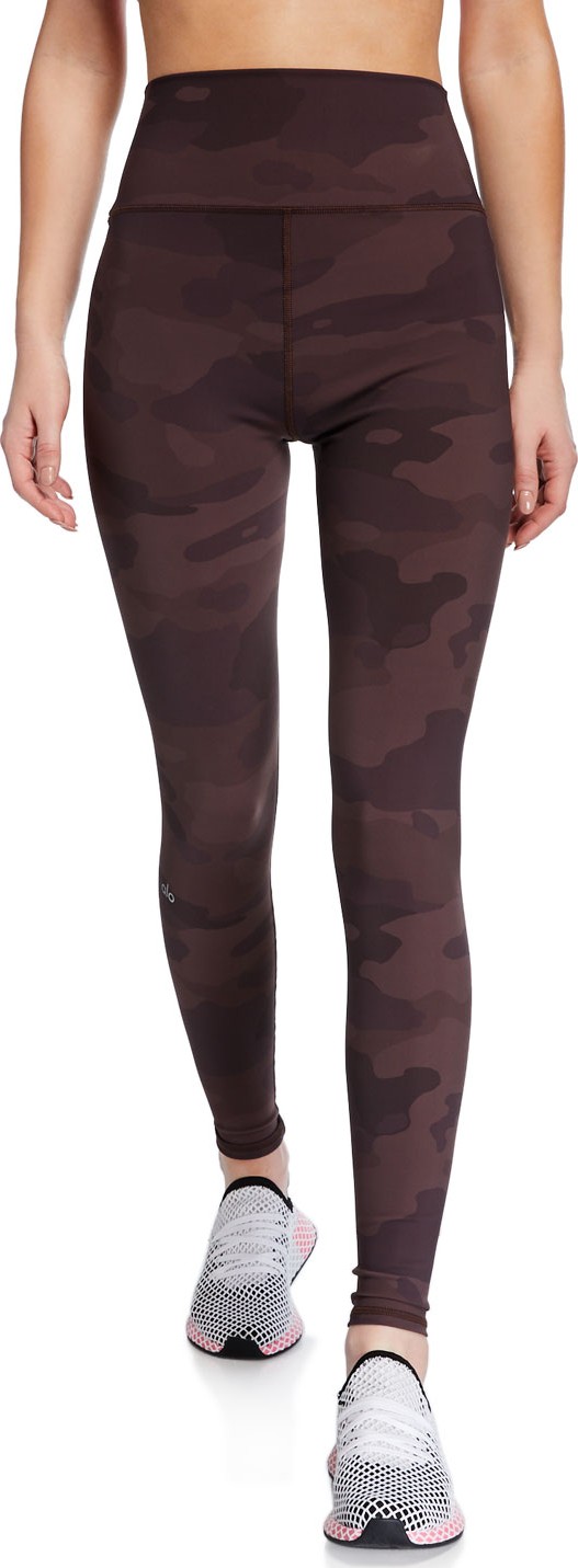 Alo Yoga Vapor Camo-Print High-Waist Performance Leggings