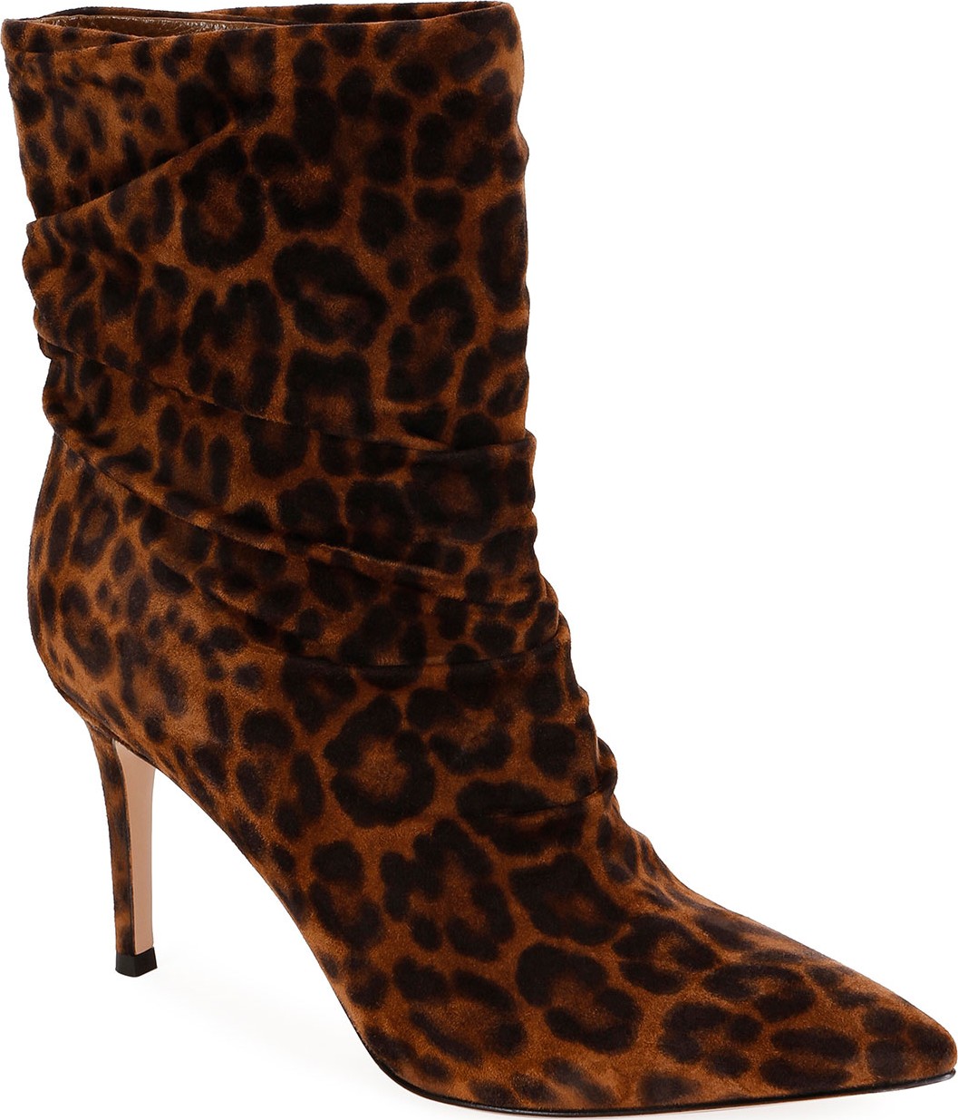 Gianvito Rossi Leopard-Print Slouchy Suede  Booties
