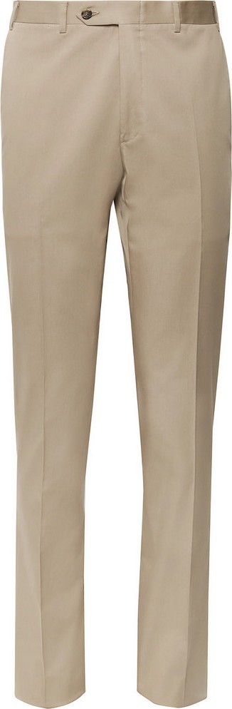 Canali Dark-Beige Kei Slim-Fit Tapered Stretch-Cotton Twill Suit Trousers