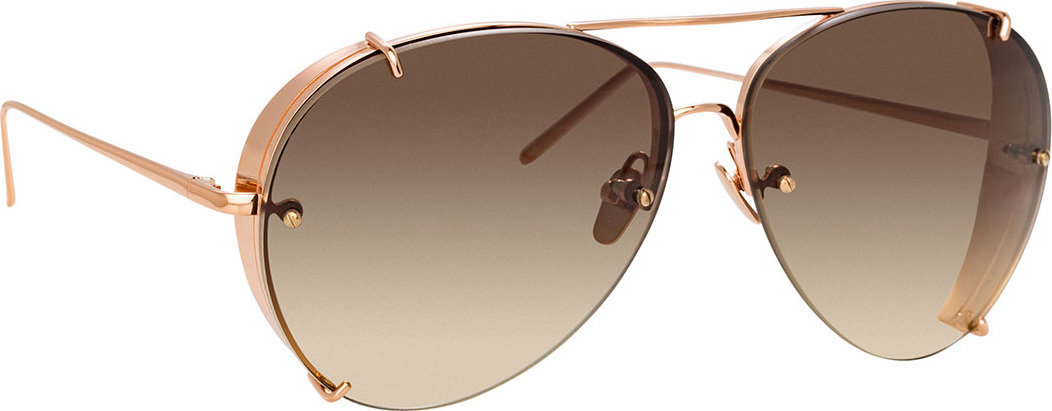 Linda Farrow Aviator Gradient Titanium Sunglasses