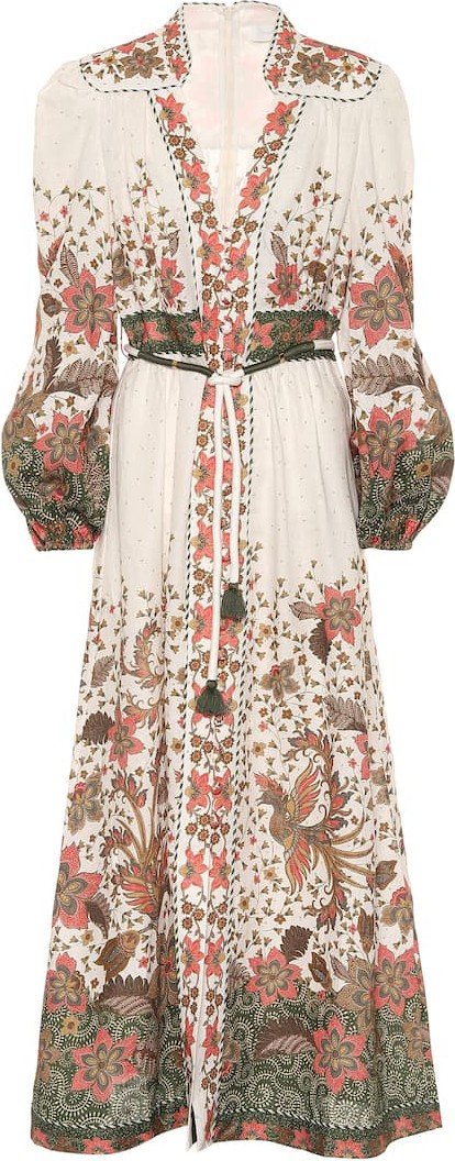Zimmermann Empire printed linen maxi dress