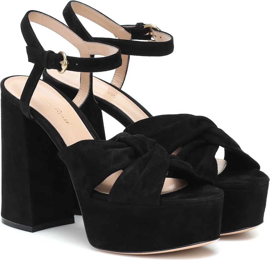 Gianvito Rossi Suede plateau sandals