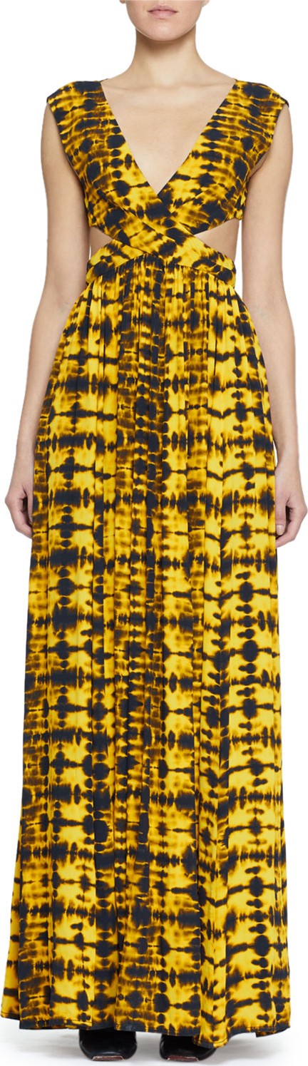 Proenza Schouler Cutout Tie-Dye Maxi Dress