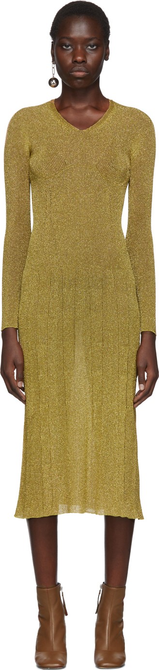 Lanvin Gold Lurex Knitted Dress