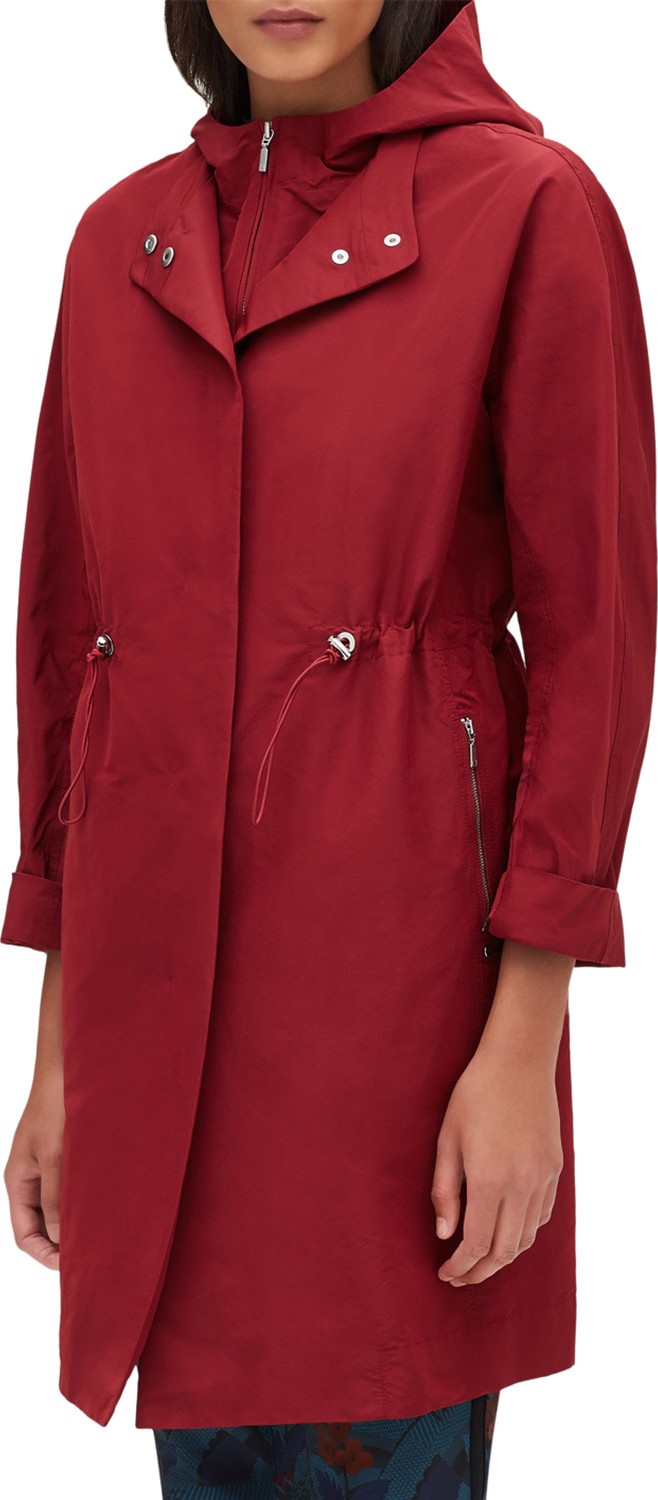 Lafayette 148 New York Maverick Empirical Tech-Cloth Coat w/ Zip-Out Hoodie