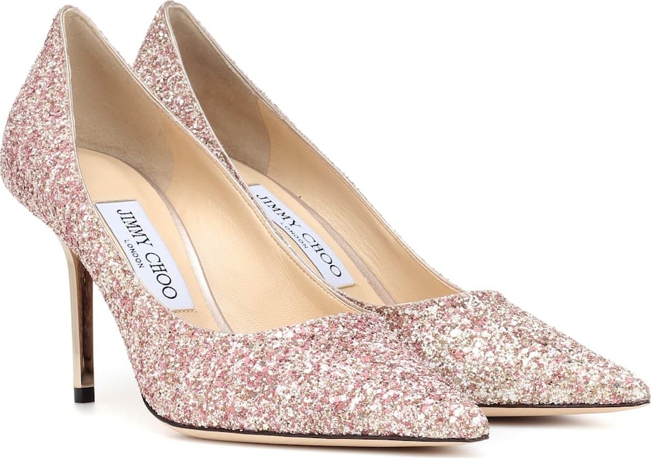 Jimmy Choo Love 100 glitter pumps