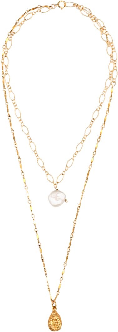 Alighieri Exclusive to Mytheresa – Layers of the Sun 24kt gold-plated necklace with pearl