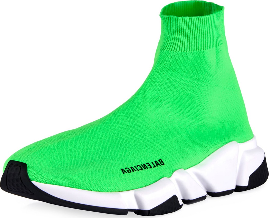 Balenciaga Men's Speed Mid-Top Trainer Sock Sneakers