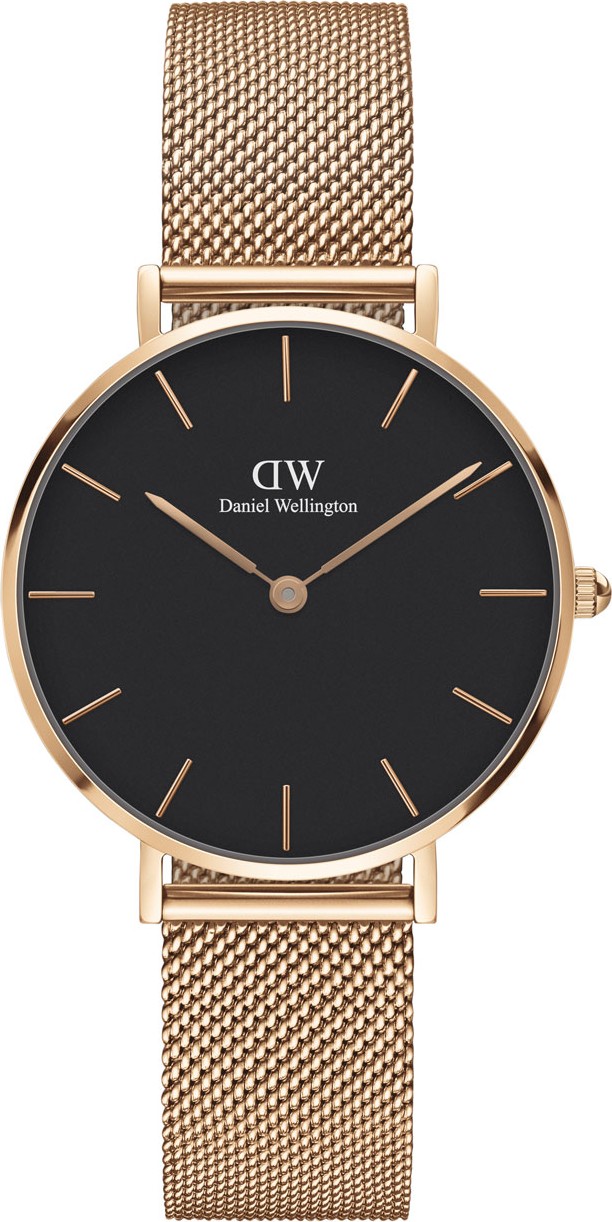 Daniel Wellington 32mm Classic Petite Melrose Bracelet Watch w/Black Dial