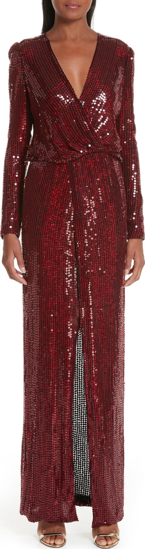 Galvan Surplice Neck Sequin Gown