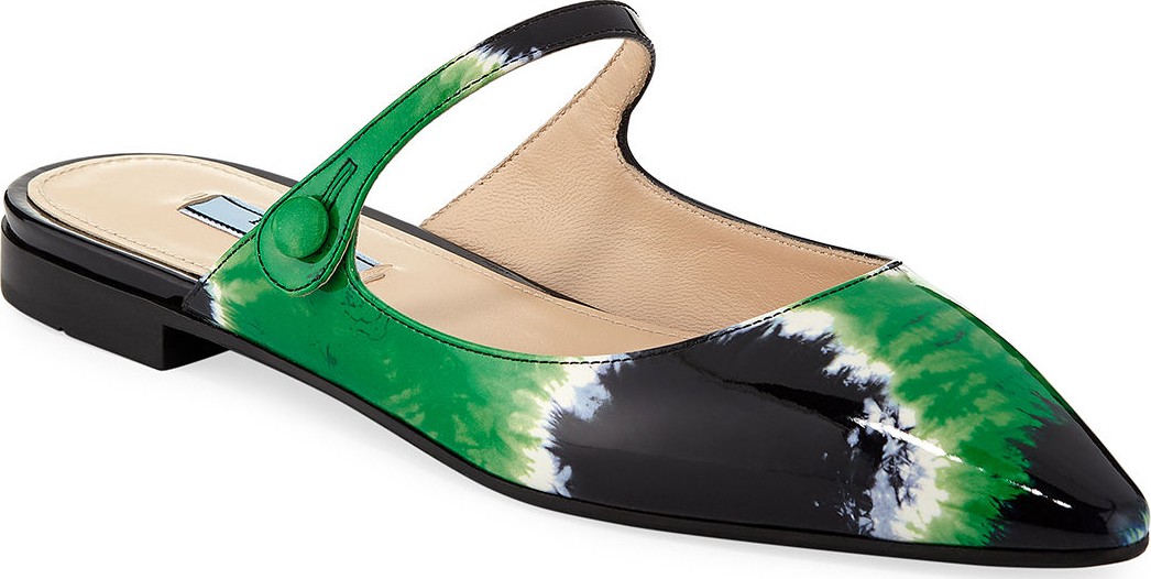Prada Vernice Tie-Dye Mary Jane Mules