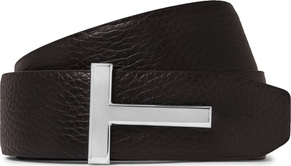 TOM FORD 4cm Black and Brown Reversible Full-Grain Leather Belt