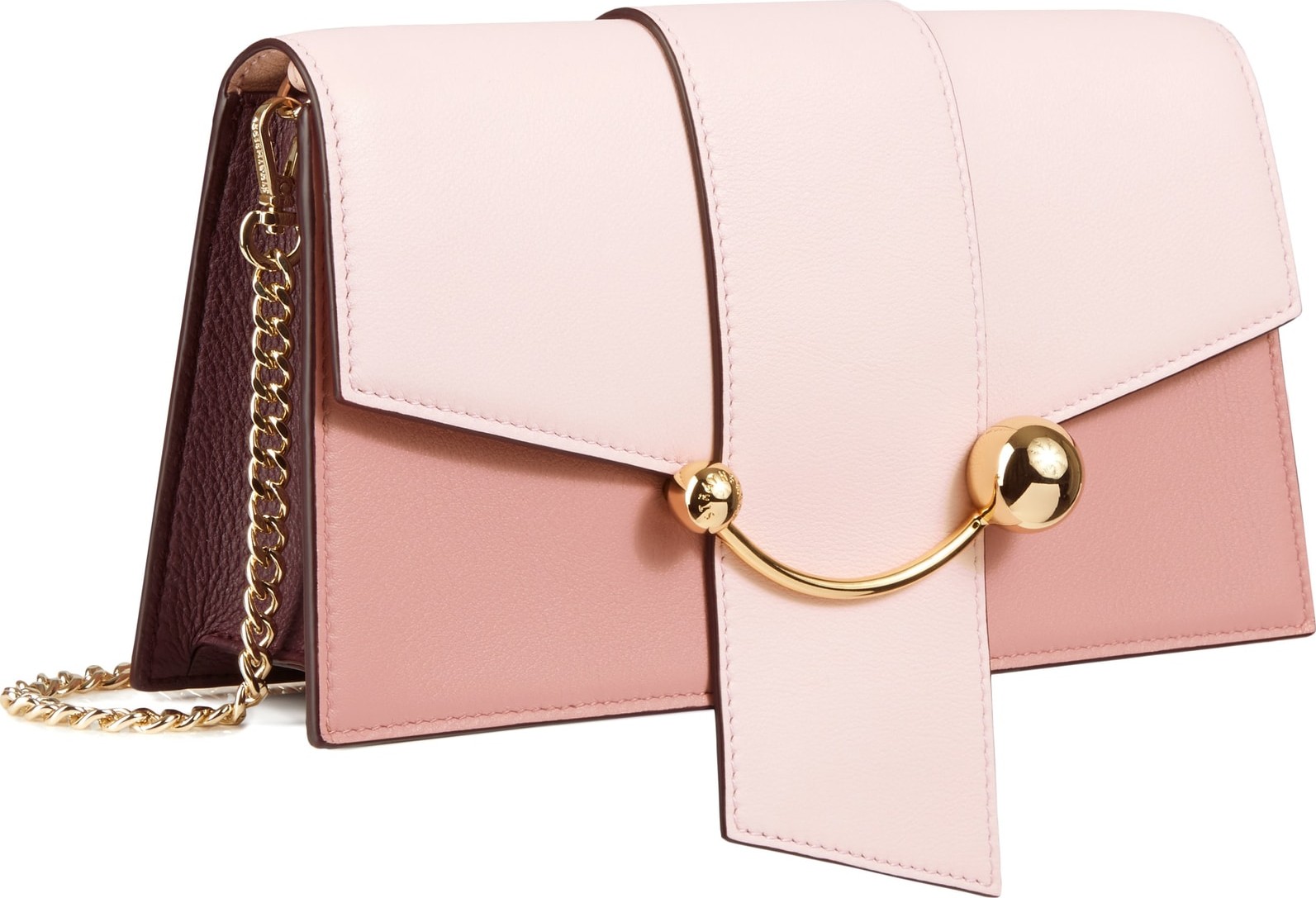 Strathberry Mini Crescent Leather Clutch