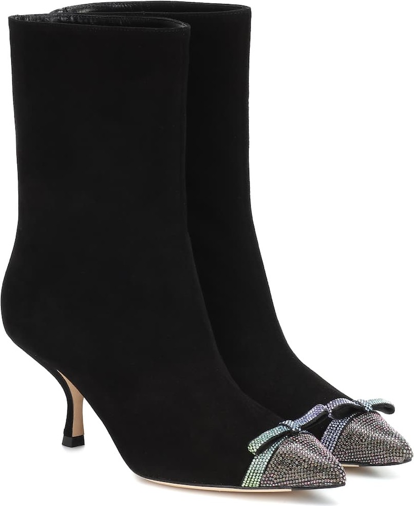 Marco De Vincenzo Embellished suede ankle boots