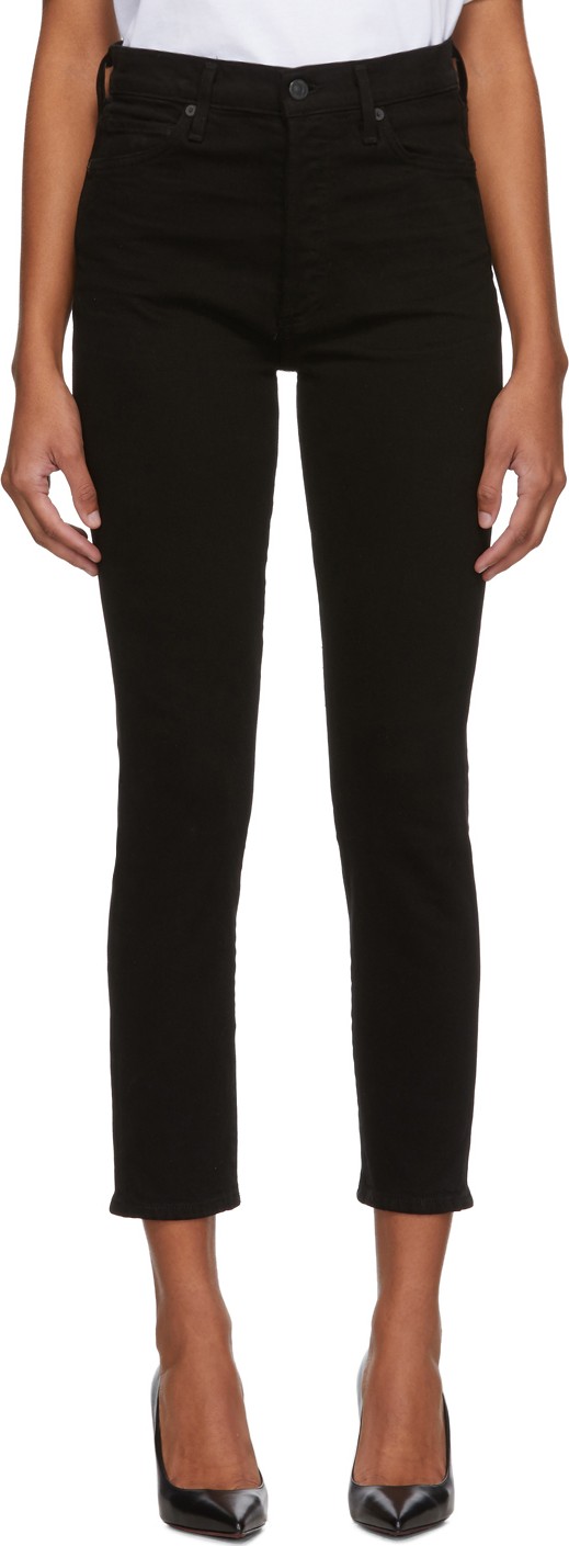 Citizens Of Humanity Black Olivia High-Rise Slim Ankle Jeans