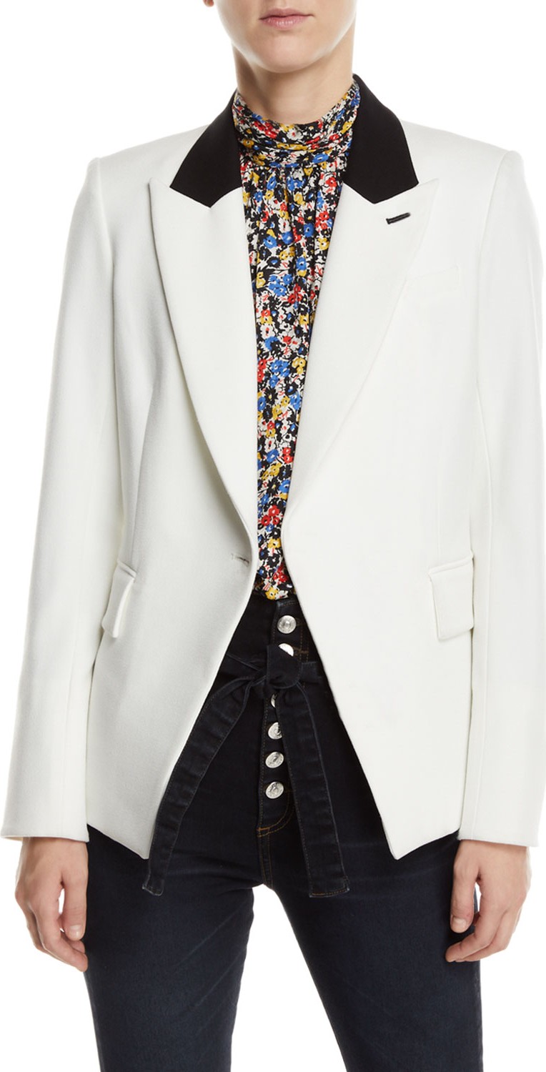 Veronica Beard Fergus Single-Button Dickey Jacket with Chains