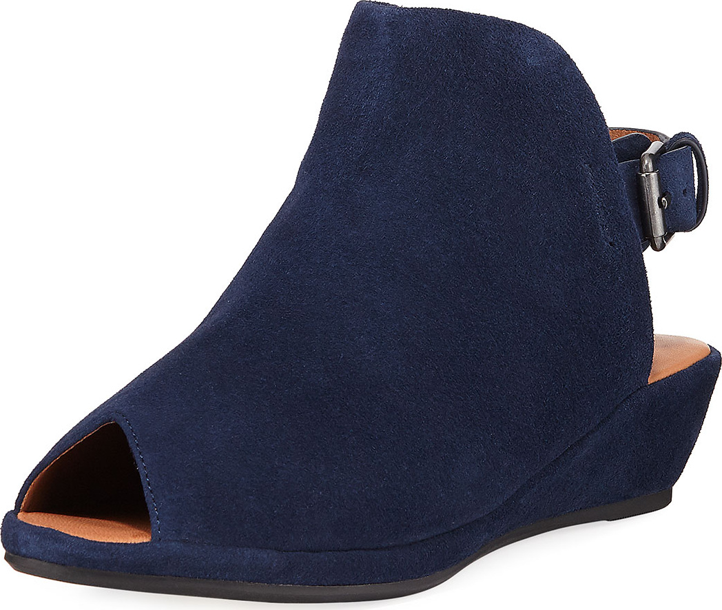 Gentle Souls Lyla Suede Peep-Toe Wedge Sandals