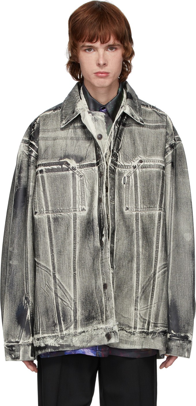 Ottolinger Black Oversized Denim Painted Jacket