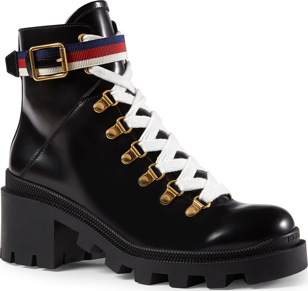 Gucci Leather Combat Boot