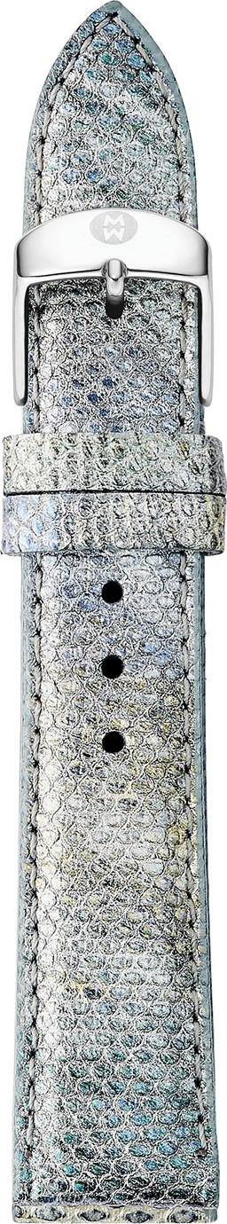 MICHELE 16mm Snakeskin Watch Strap in Fog Gray