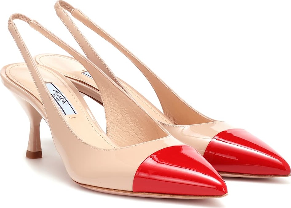 Prada Patent leather slingback pumps
