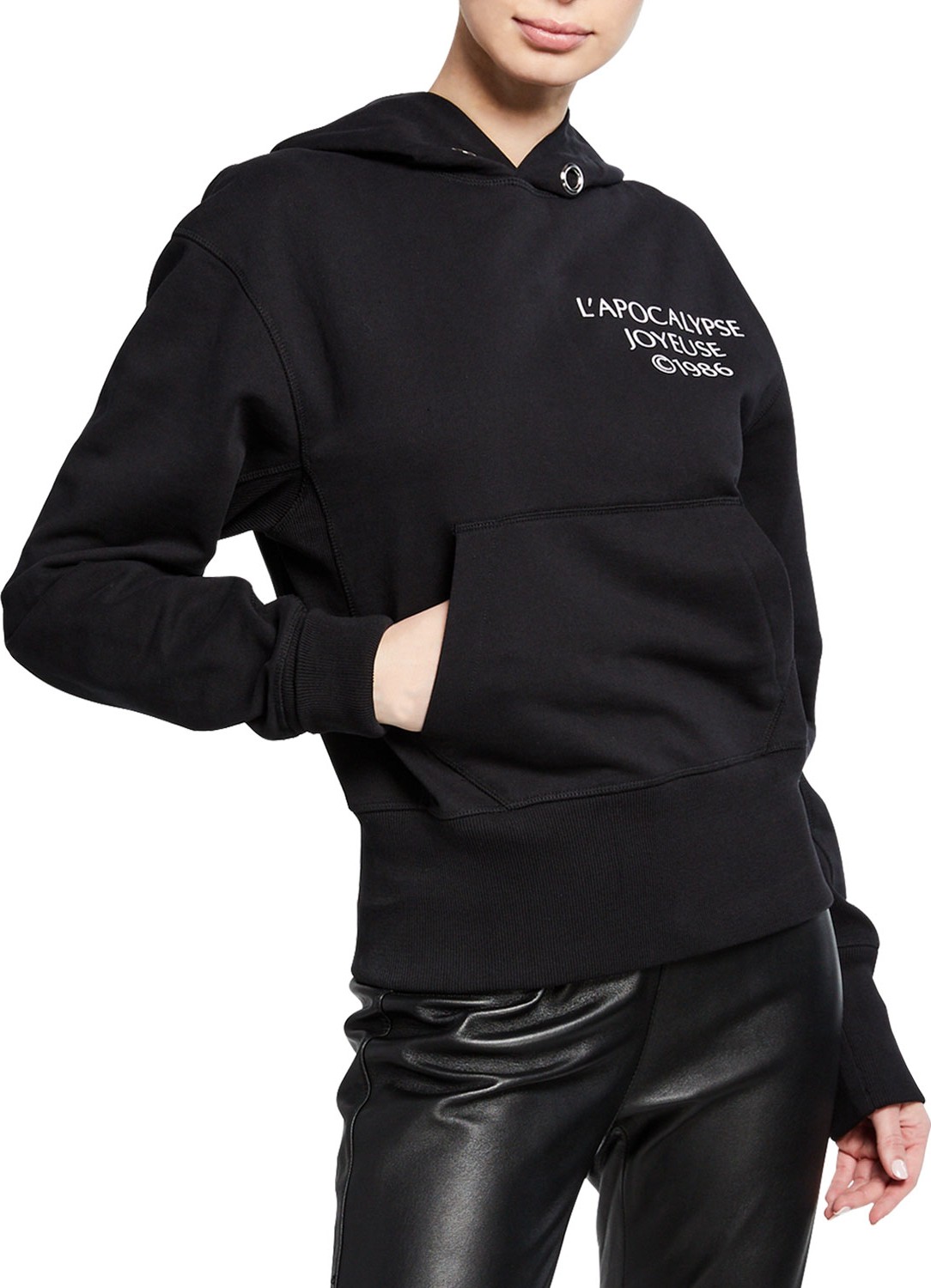 Helmut Lang Logo Hack Cotton Pullover Hoodie