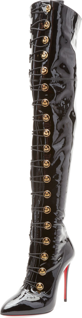 Christian Louboutin Frenchissima Over-The-Knee Patent Leather Boot