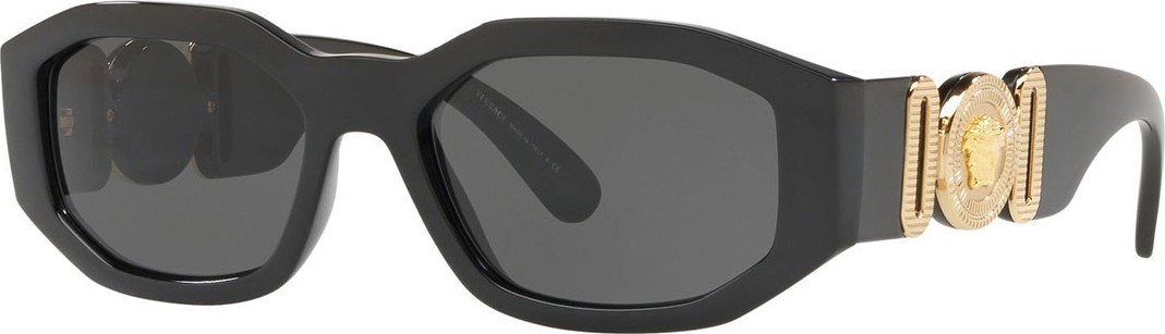 Versace Chunky Rectangle Sunglasses w/ Logo Disc Arms