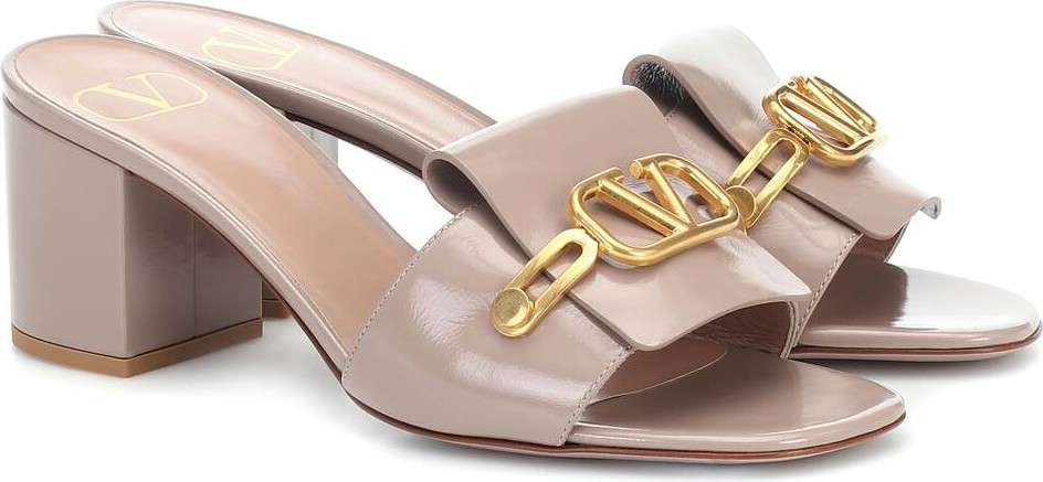 Valentino Valentino Garavani VLOGO patent leather sandals