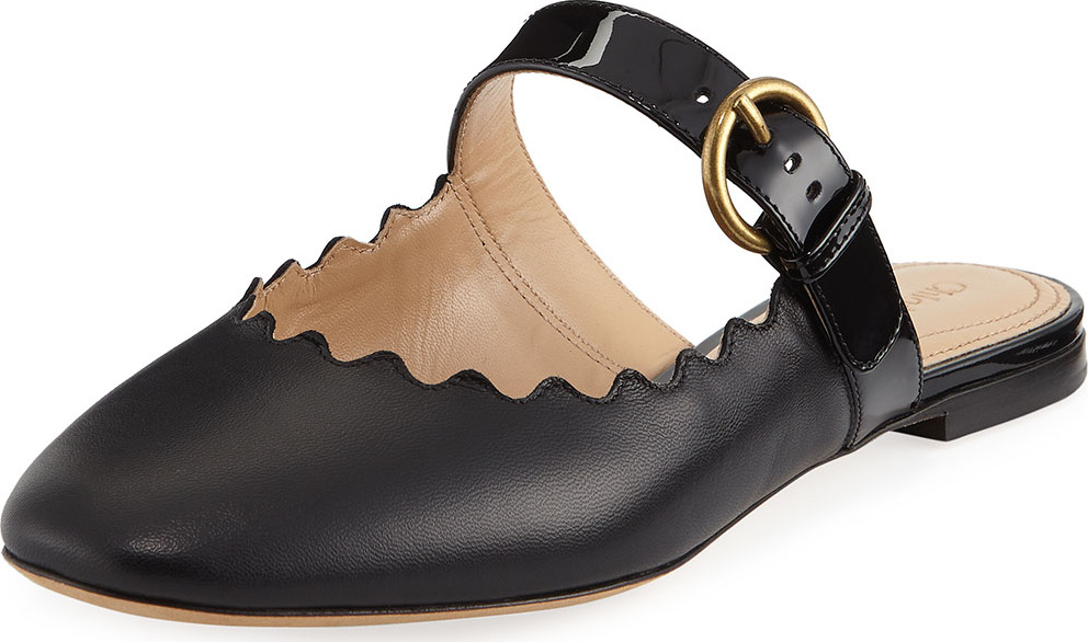 Chloe Lauren Flat Leather Mary Jane Slide