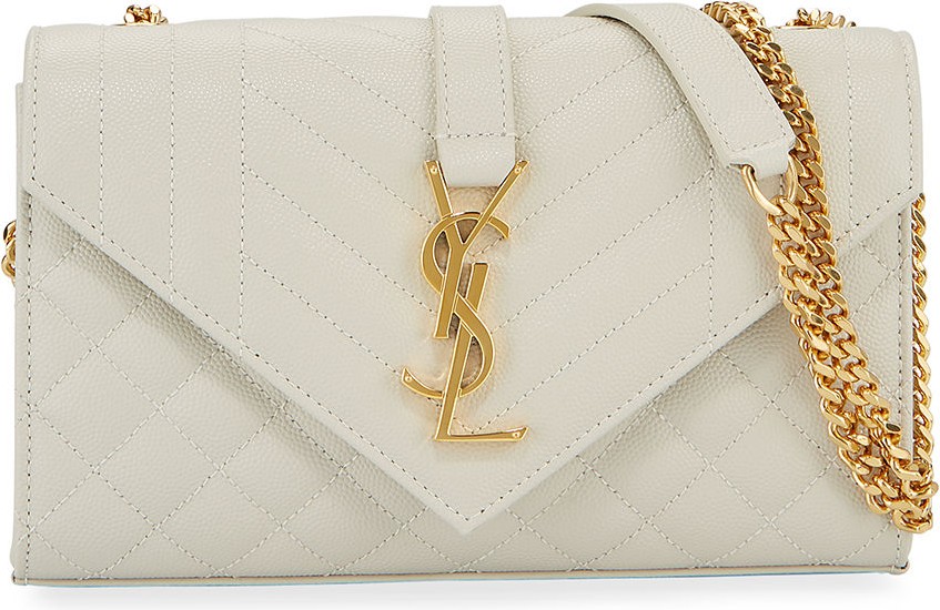 Saint Laurent Small YSL Monogram Leather Satchel Bag