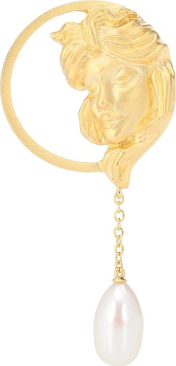Anissa Kermiche Madame Tallien 18kt gold plated single earring with pearl