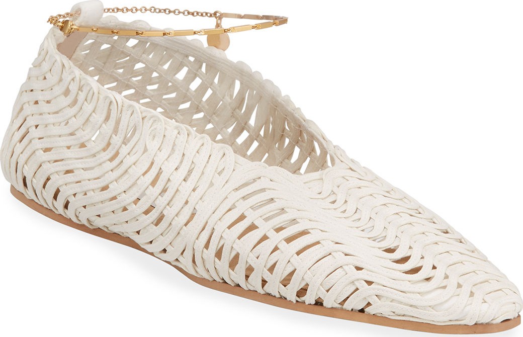 Stella McCartney Crochet Ankle-Chain Flats