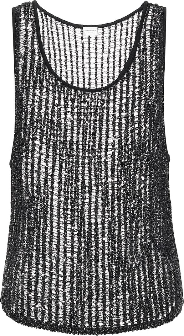 Saint Laurent Metallic knit tank top