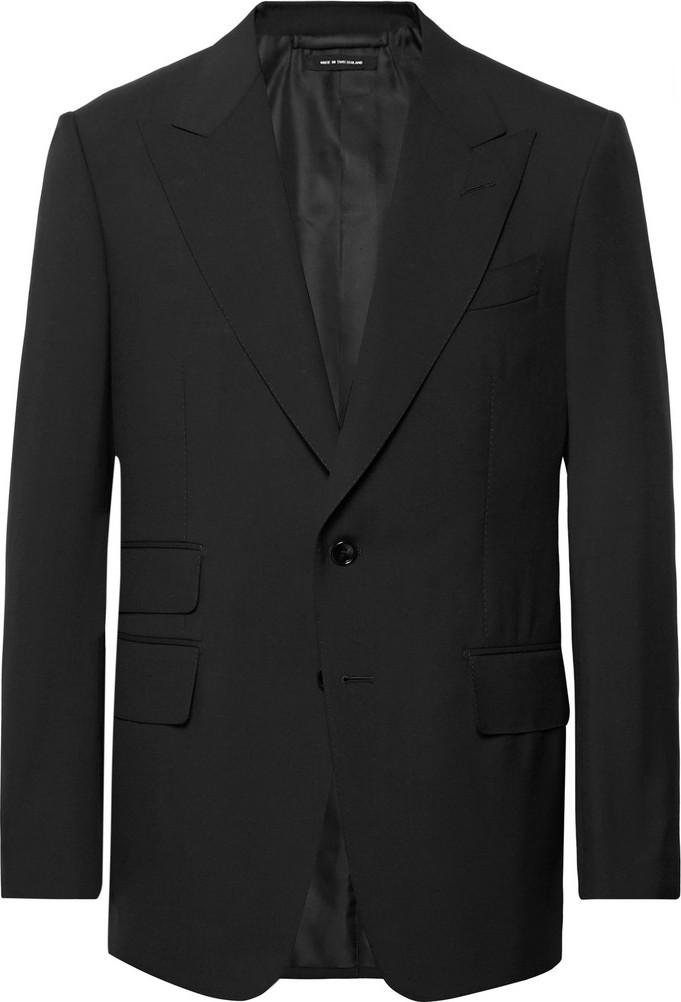 TOM FORD Black Shelton Slim-Fit Wool Suit Jacket