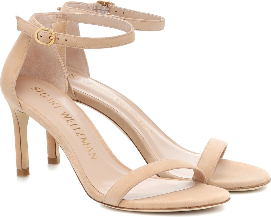 Stuart Weitzman Nunakedstraight 80 suede sandals